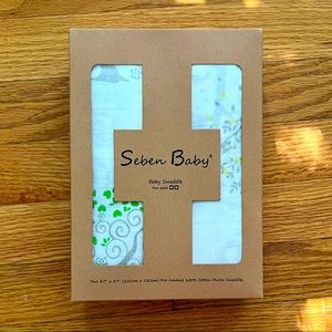 Seben Baby 100% Cotton Muslin Swaddles Two-Pack